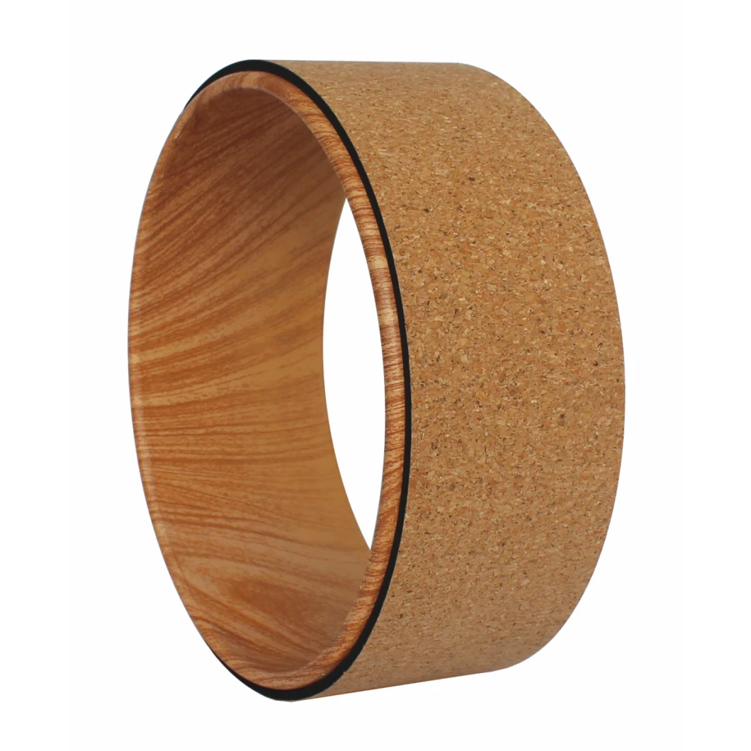 PVC Blue Eco Cork Natural Yoga Wheel