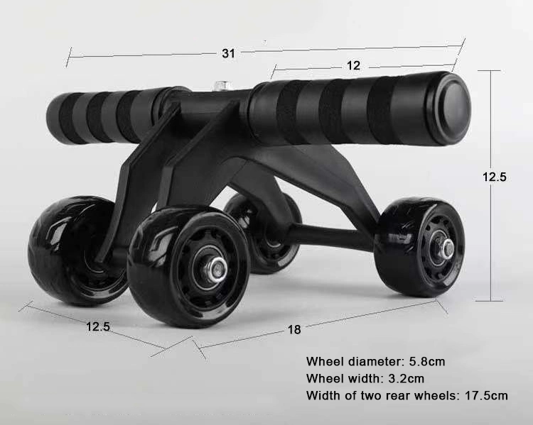 Gym Fitness Equipment Abdominal Muscle Trainer Exercise Set Ab Wheel Roller